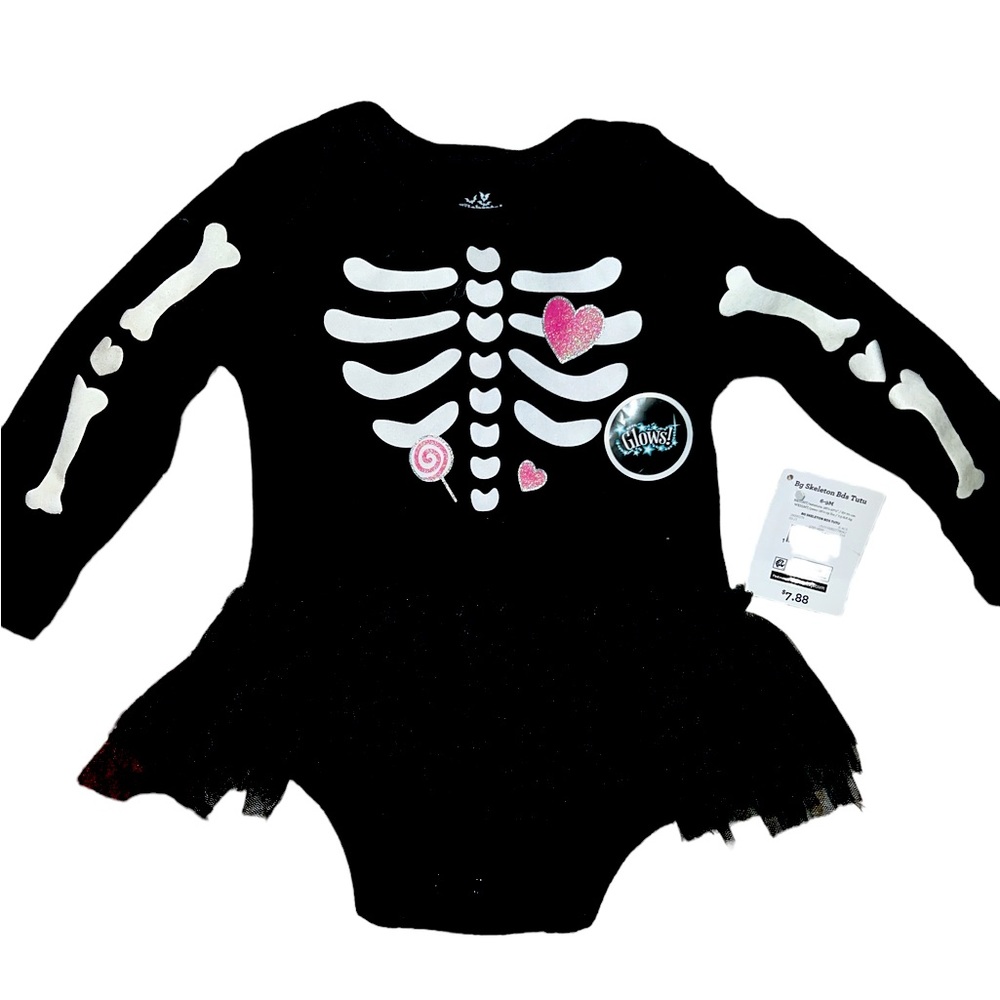 ☠️5/$20☠️ NWT WAY TO CELEBRATE | BABYS SKELETON ONE PIECE TUTU LONG SLEEVE